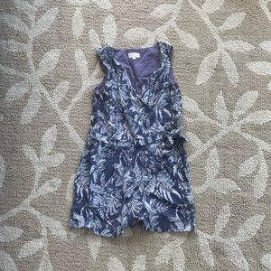 Loft romper for women size 4 with bohemian print color blue/purple